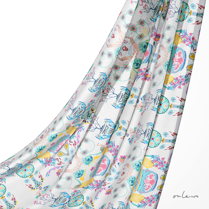 ‘PERANAKAN STORY’ Silk Cotton Scarf