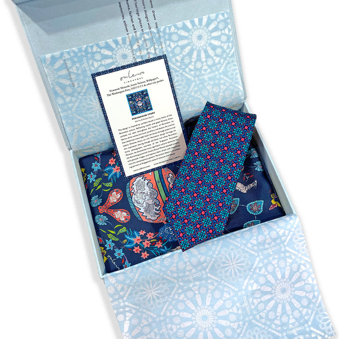 ‘PERANAKAN STORY & VINTAGE TILE’ Pocket Square & Tie Gift Set