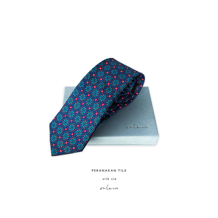 ‘PERANAKAN STORY & VINTAGE TILE’ Pocket Square & Tie Gift Set