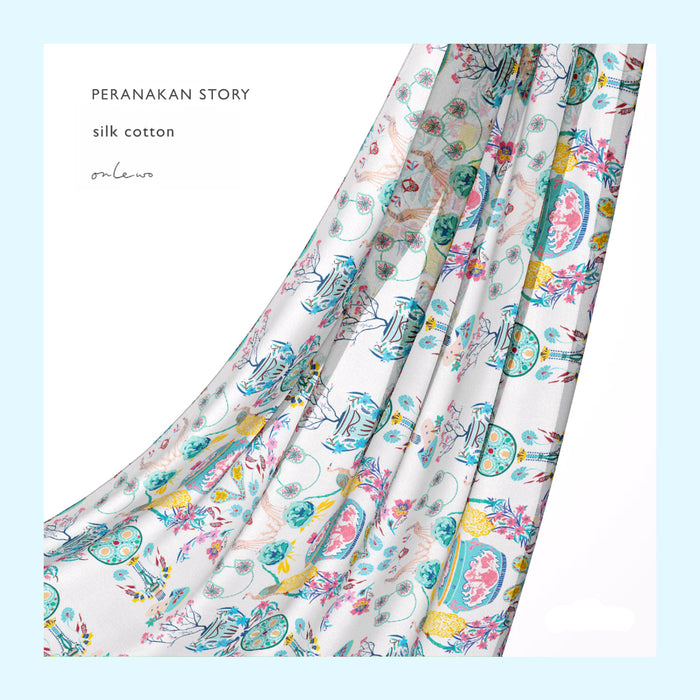 ‘PERANAKAN STORY’ Silk Cotton Scarf